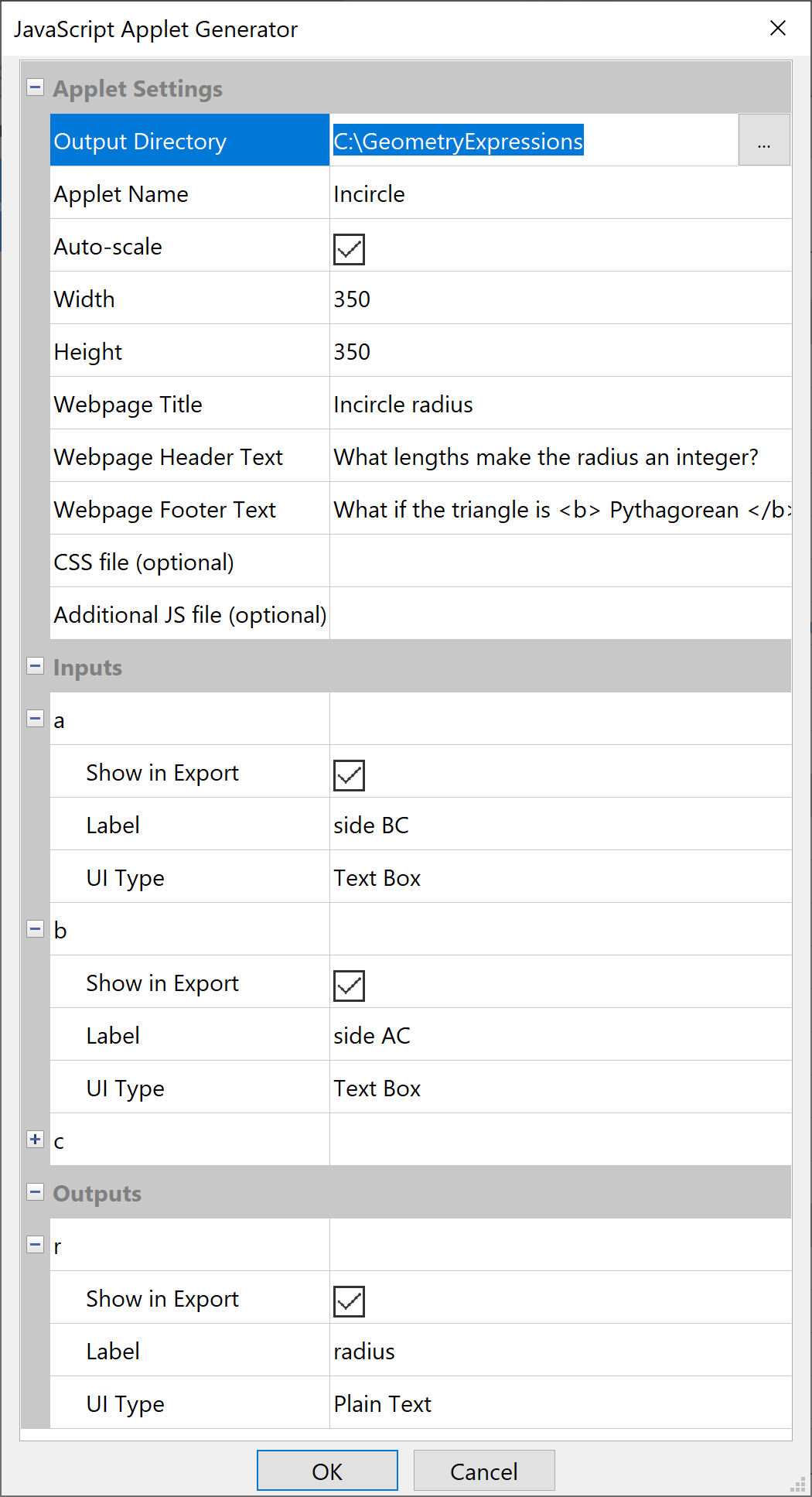 JavaScript dialog